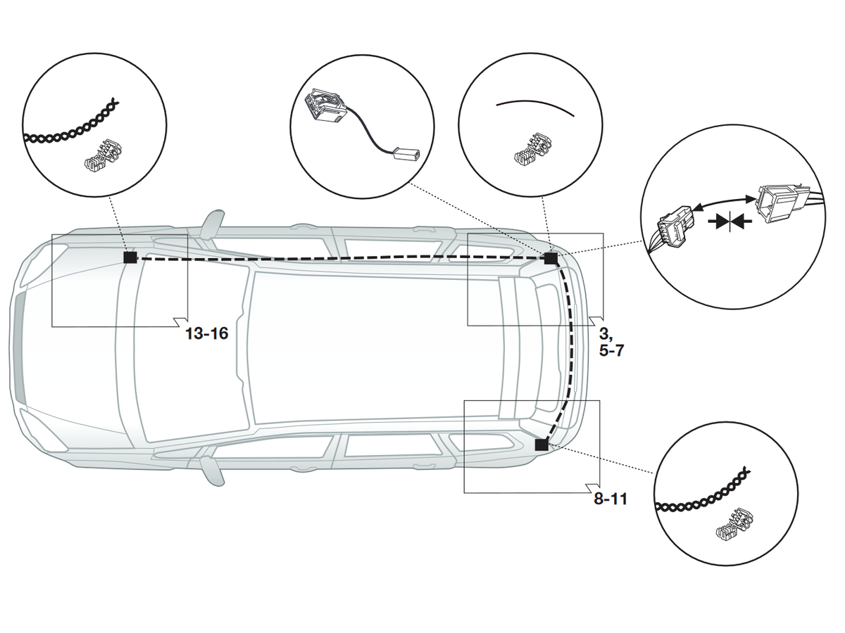Erweiterungssatz für Ford Kuga, 07.17- - ohne werkseitige Anhängervorbereitung