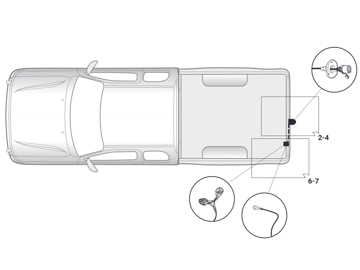 jeu électrique 13 pol - Nissan Navara, 04.10-12.15
