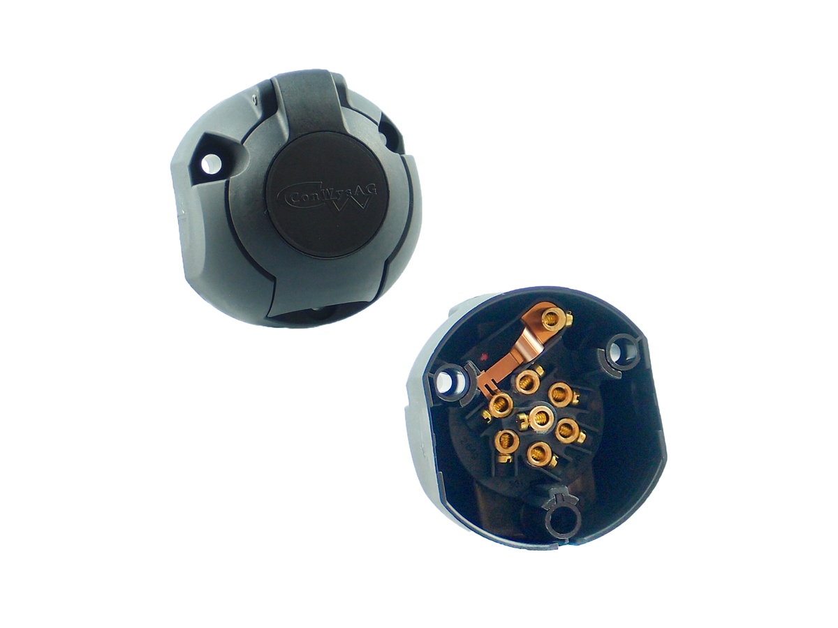 Prise de remorque 7 pôles - ISO 1724 N avec 1x microrupteur