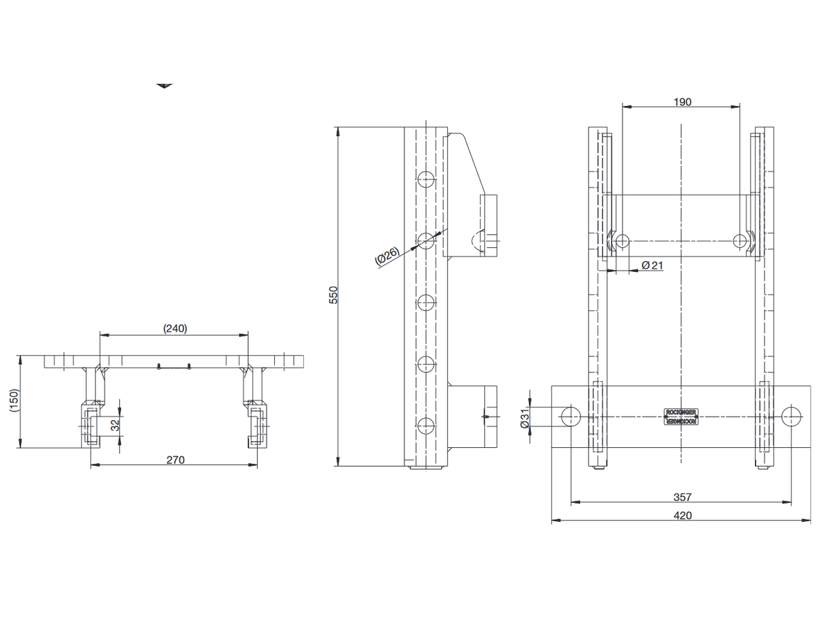Cadre d'attelage Manitou - D 70 kN, S 1,6t, Spurweite 270mm