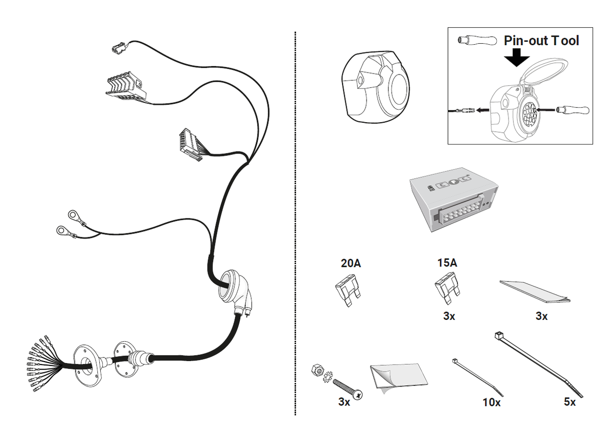 Elektrosatz 13 Pol - für diverse MERCEDES Modelle