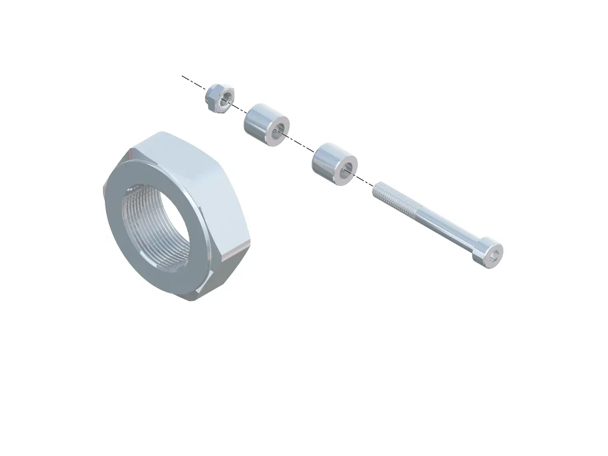 Mutter mit Sicherung RO*40CH/E, G145/150 - 413A/Bxx501