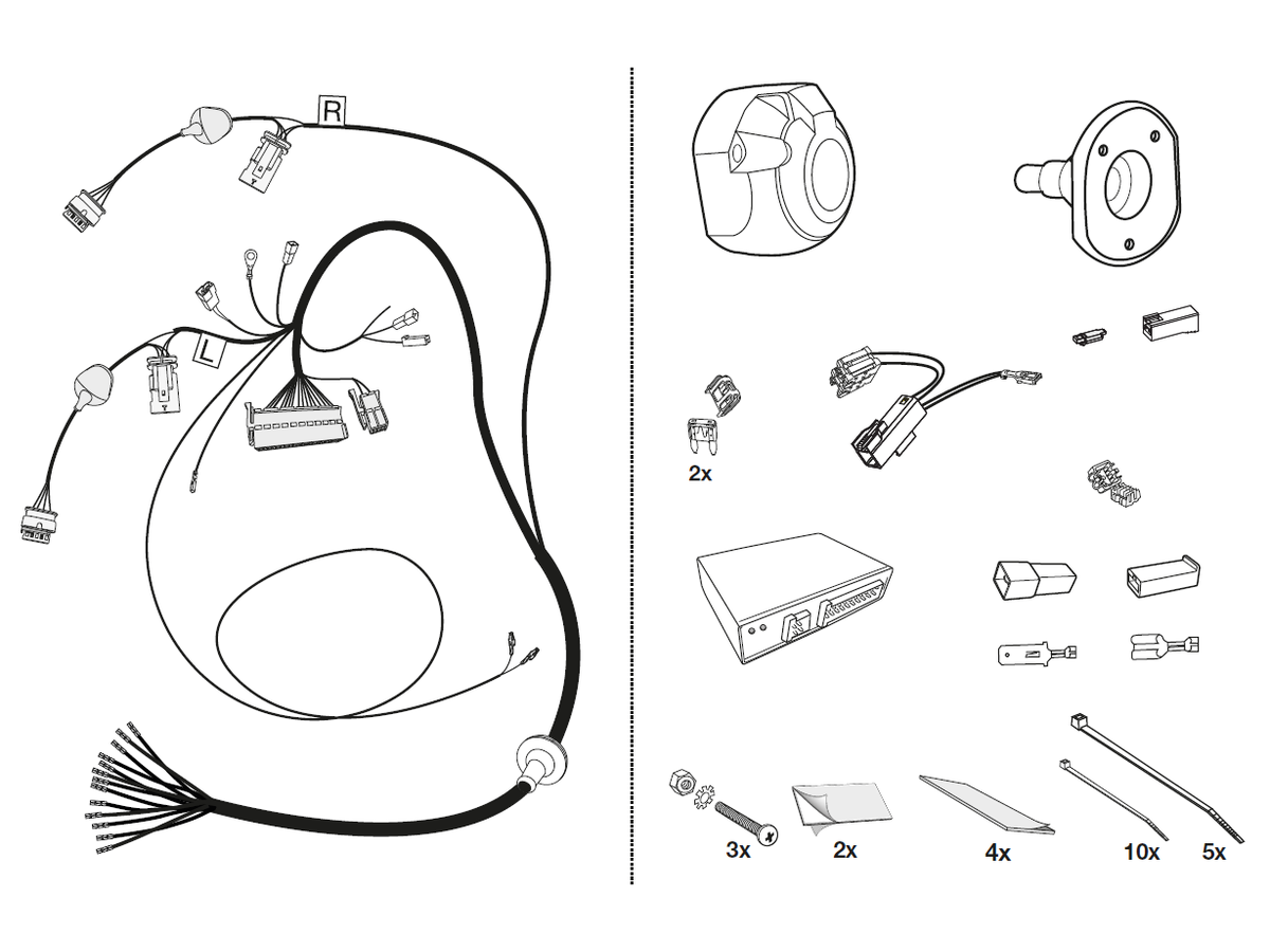 jeu électrique 13 pol - pour différentes modèles FIAT