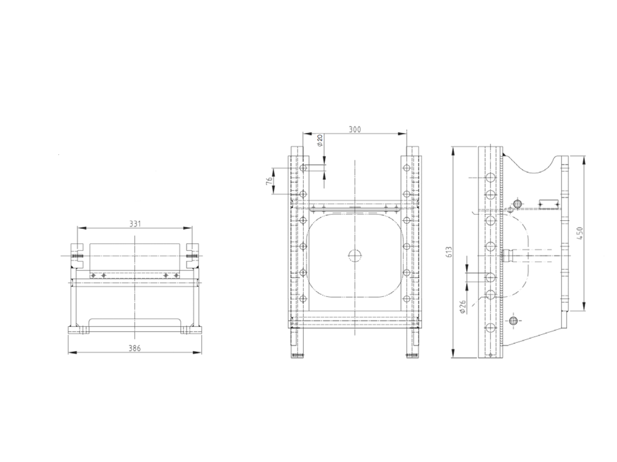 Cadre d'attelage, largeur de voie 330mm - D 84,3 kN, S2,0/3,0t
