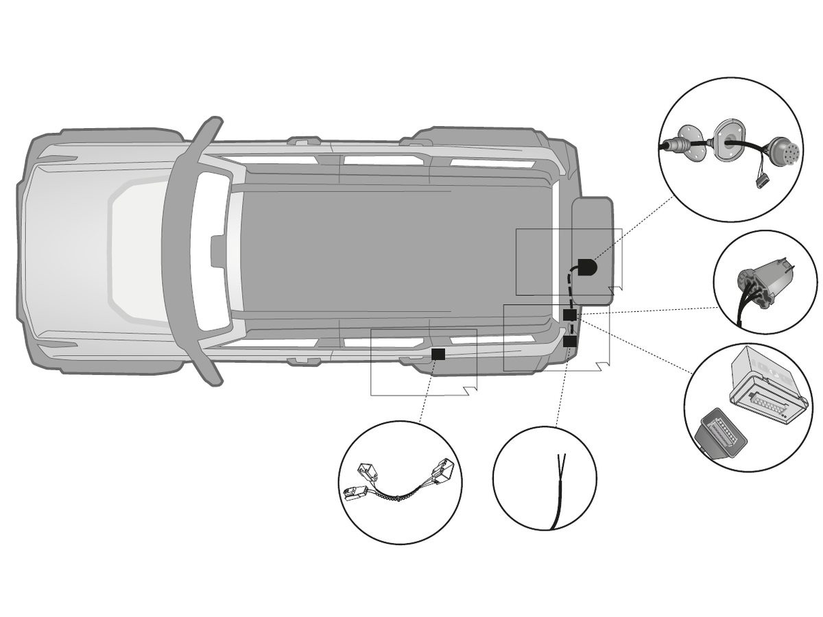jeu électrique 13 pol US - EU - Ford Bronco VI, 06.21-