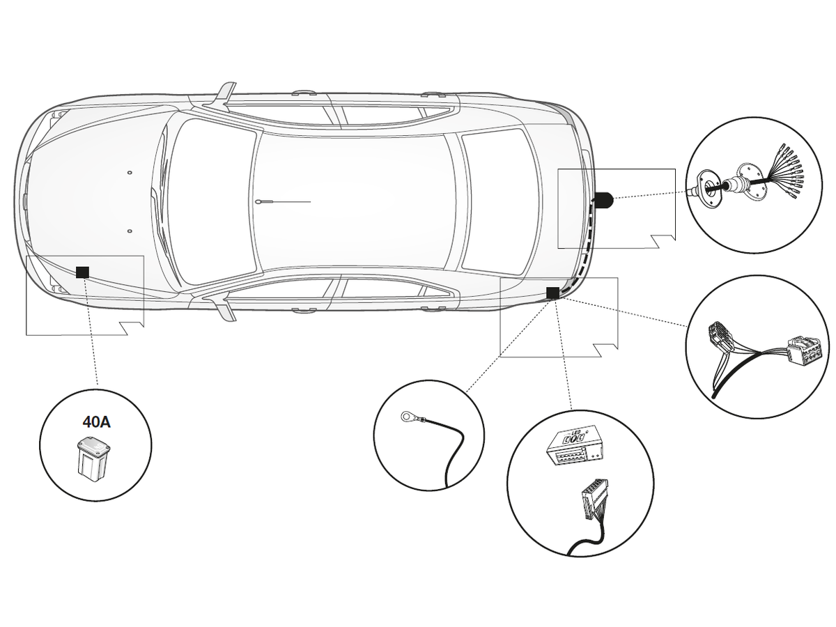 Elektrosatz 13 Pol - für diverse FORD Modelle