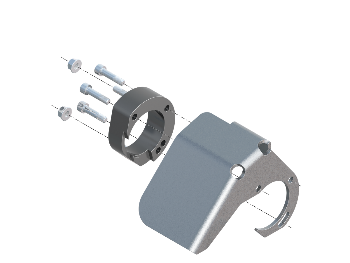 Adapter mit Abweisblech und Schrauben - zu 70844