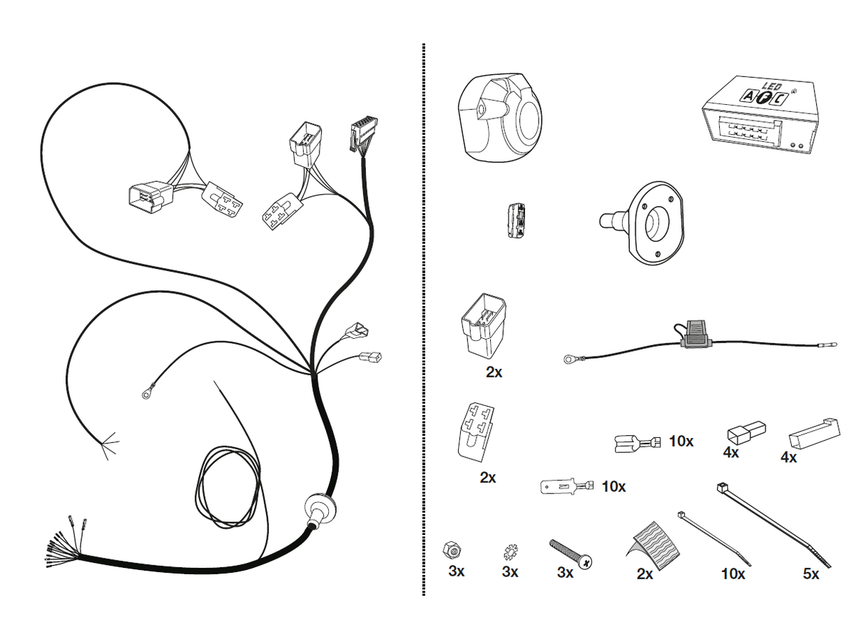 jeu électrique 13 pol - Fiat Freemont, 08.12-