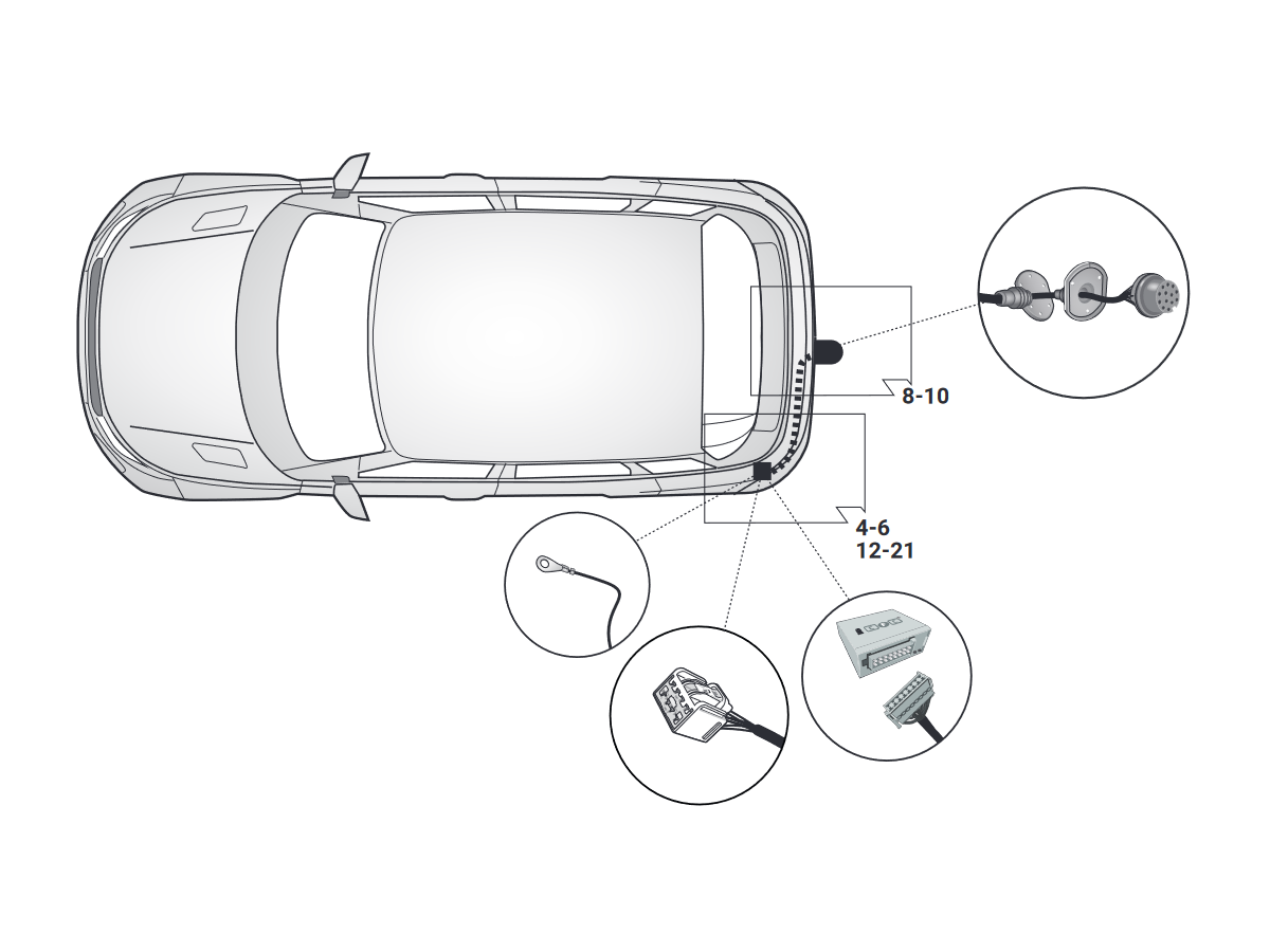 jeu électrique 13 pol - pour différentes modèles LAND ROVER