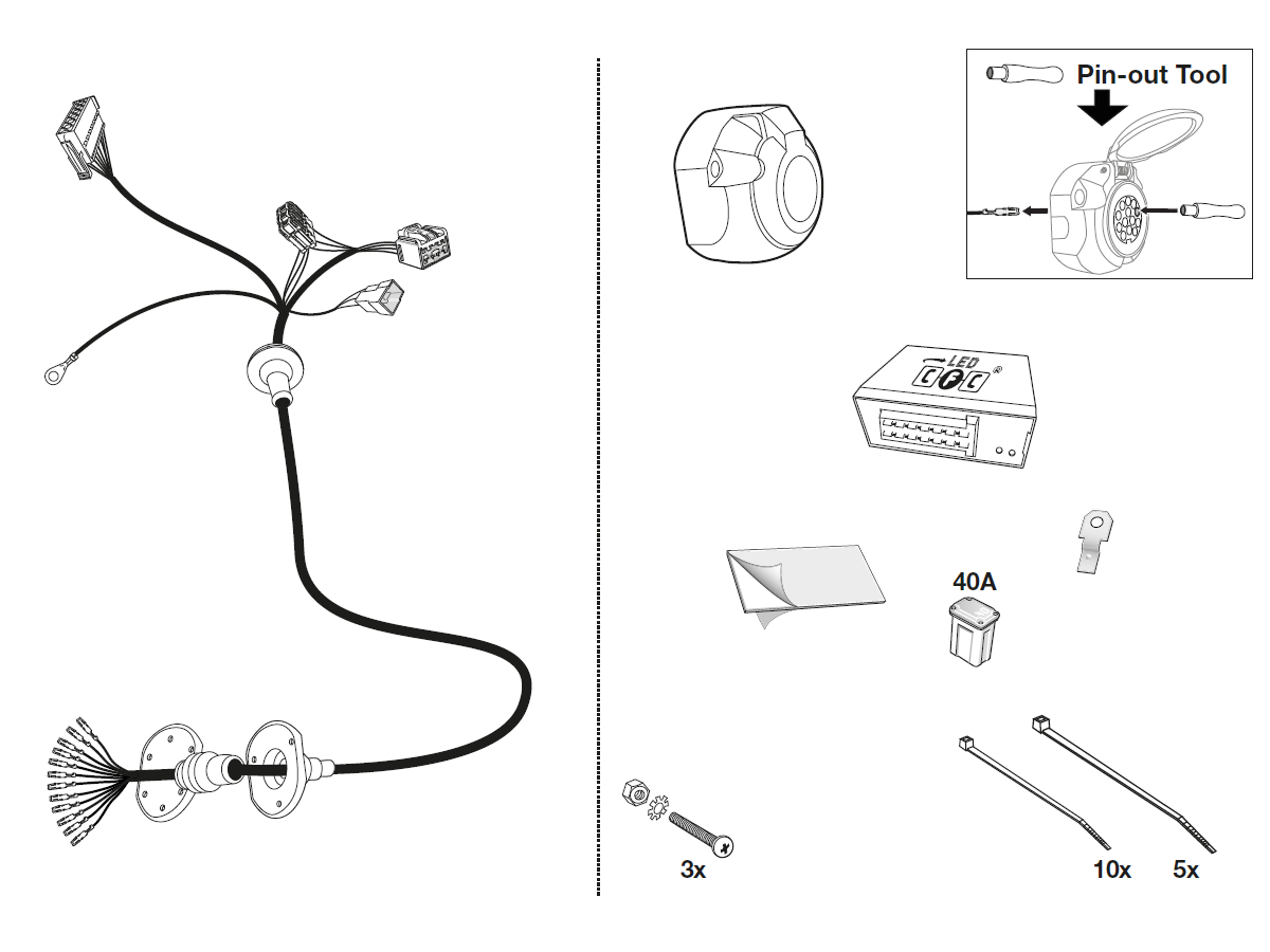 Elektrosatz 13 Pol - für diverse FORD Modelle