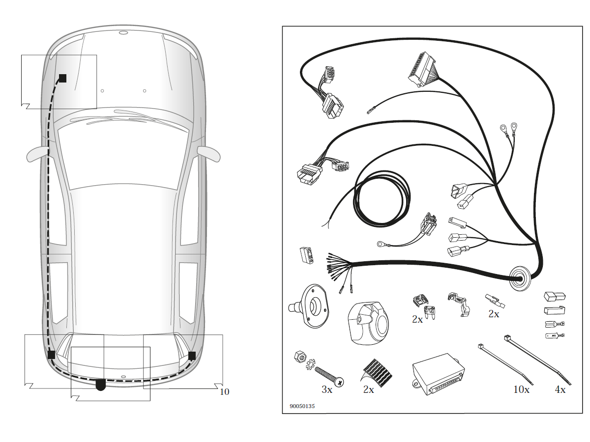 Elektrosatz 13 Pol - Fiat Grande Punto 3 & 5-Türer, 10.05-