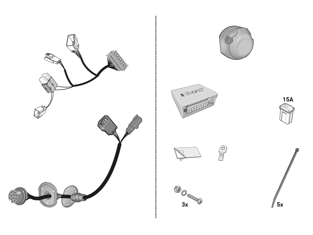 jeu électrique 13 pol - Ford Explorer VI, 09.19-