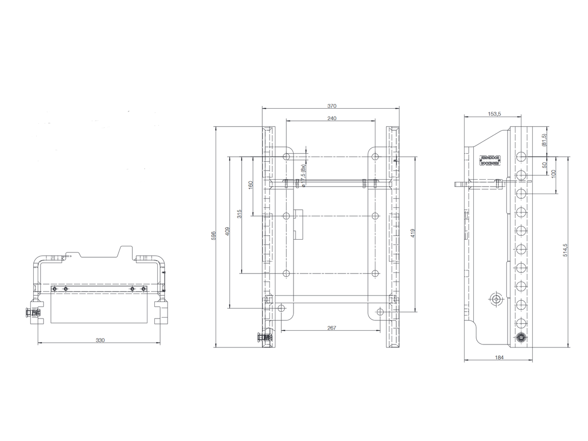 Anhängebock John Deere 5 M - D 48,5 kN, S 2,0t, Spurweite 330mm