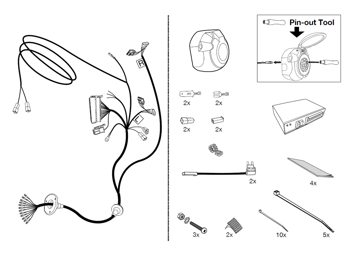 jeu électrique 13 pol - Fiat 500L, 10.12-