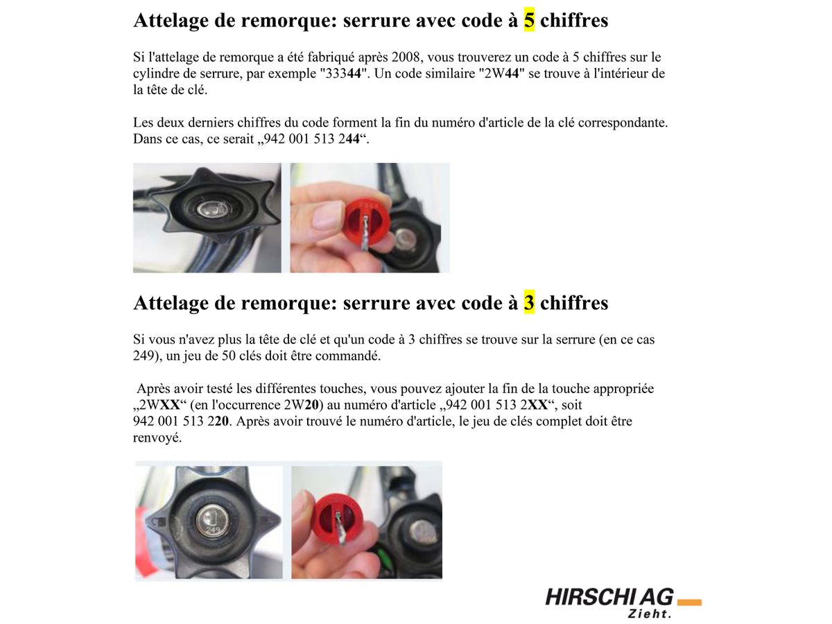 Clés Nr. 06 pour attelage Westfalia - (VPE 2 Stück)