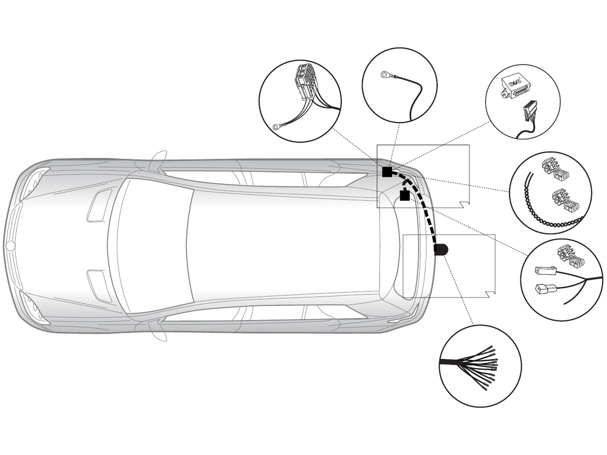 jeu électrique 13 pol - Mercedes Classe GL (X164), 09.06-