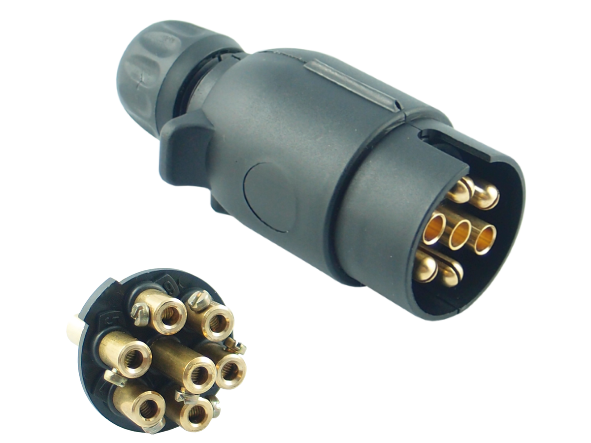 Fiche de remorque 7 pôles - Raccordement à vis