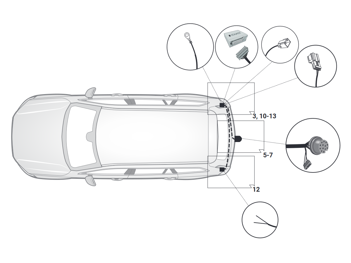 jeu électrique 13 pol - Volvo C40, 10.21-