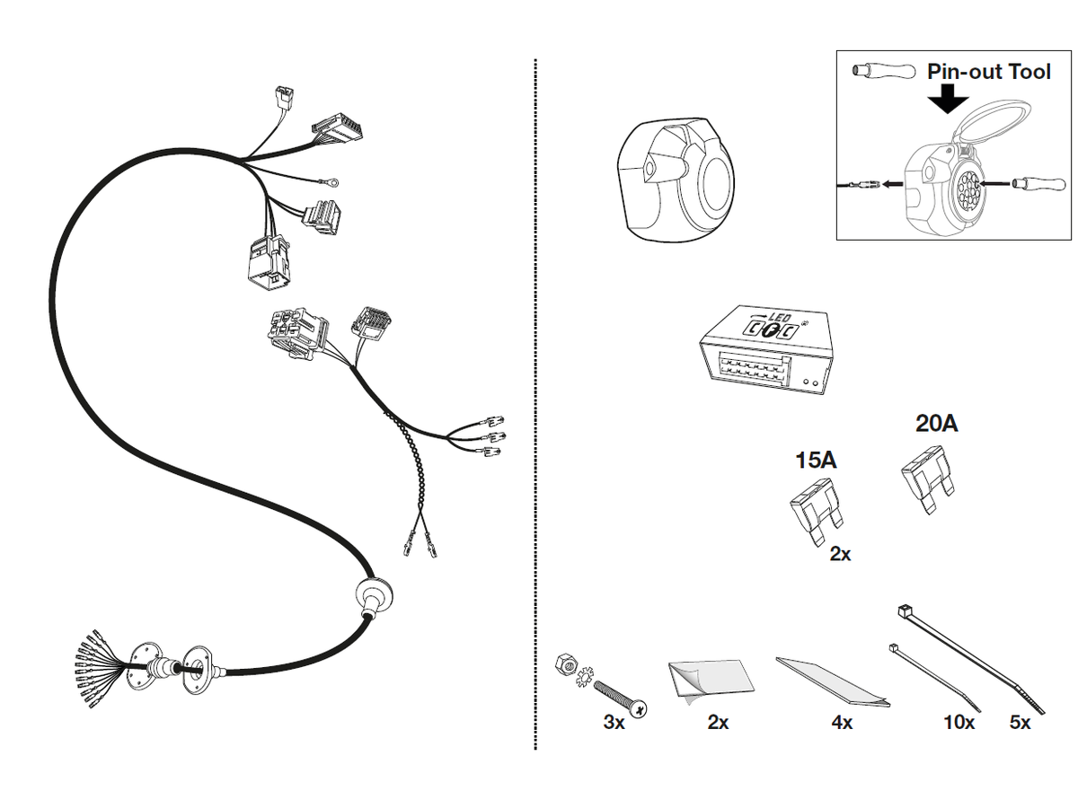 Elektrosatz 13 Pol - für diverse AUDI Modelle
