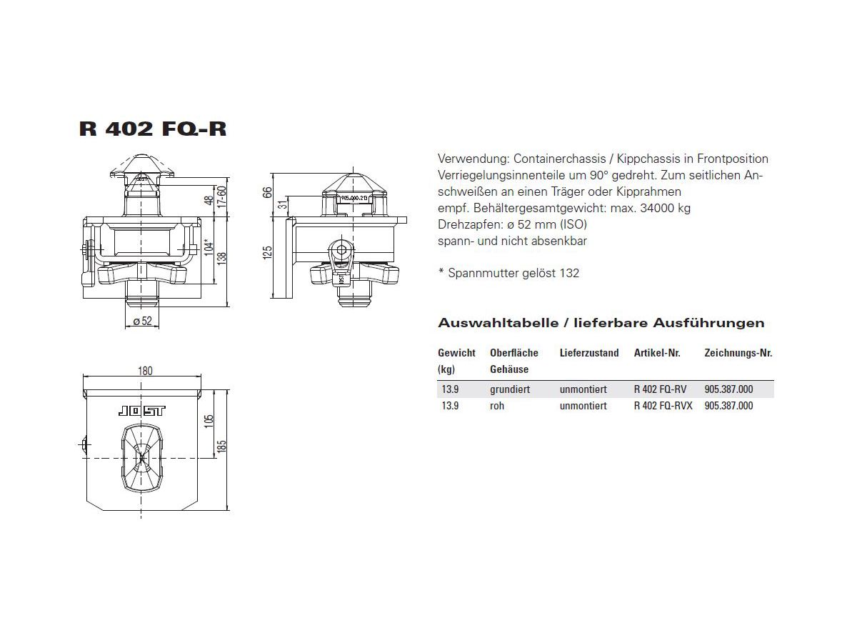 Verrouillage fixe - 905.387.000