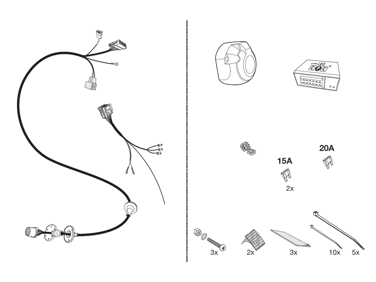 Elektrosatz 13 Pol - für diverse AUDI Modelle