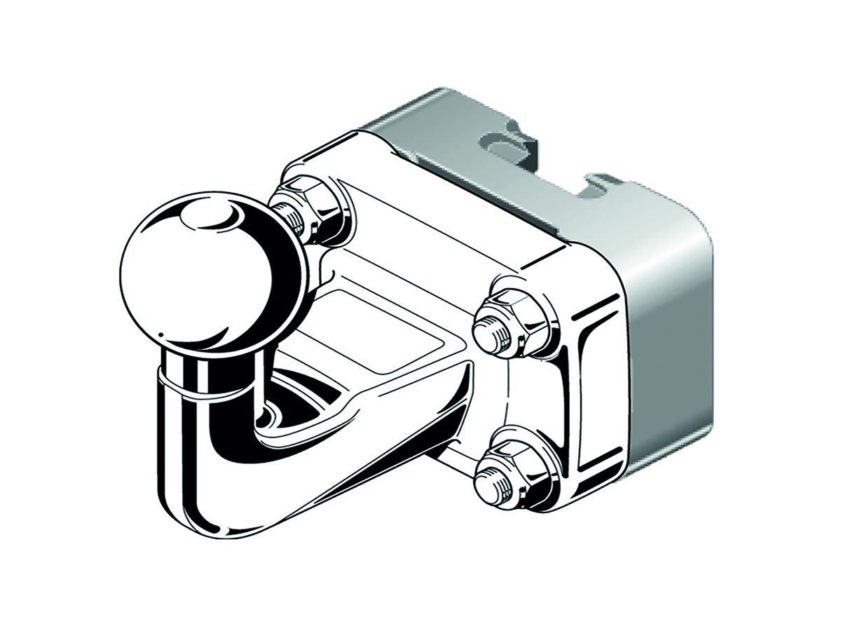 Boule avec plaque de changement U, - H: -32mm, valeur-D: 17.2 kN, S: 150 kg