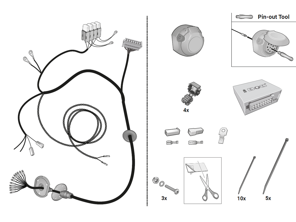jeu électrique 13 pol - pour différentes modèles BMW