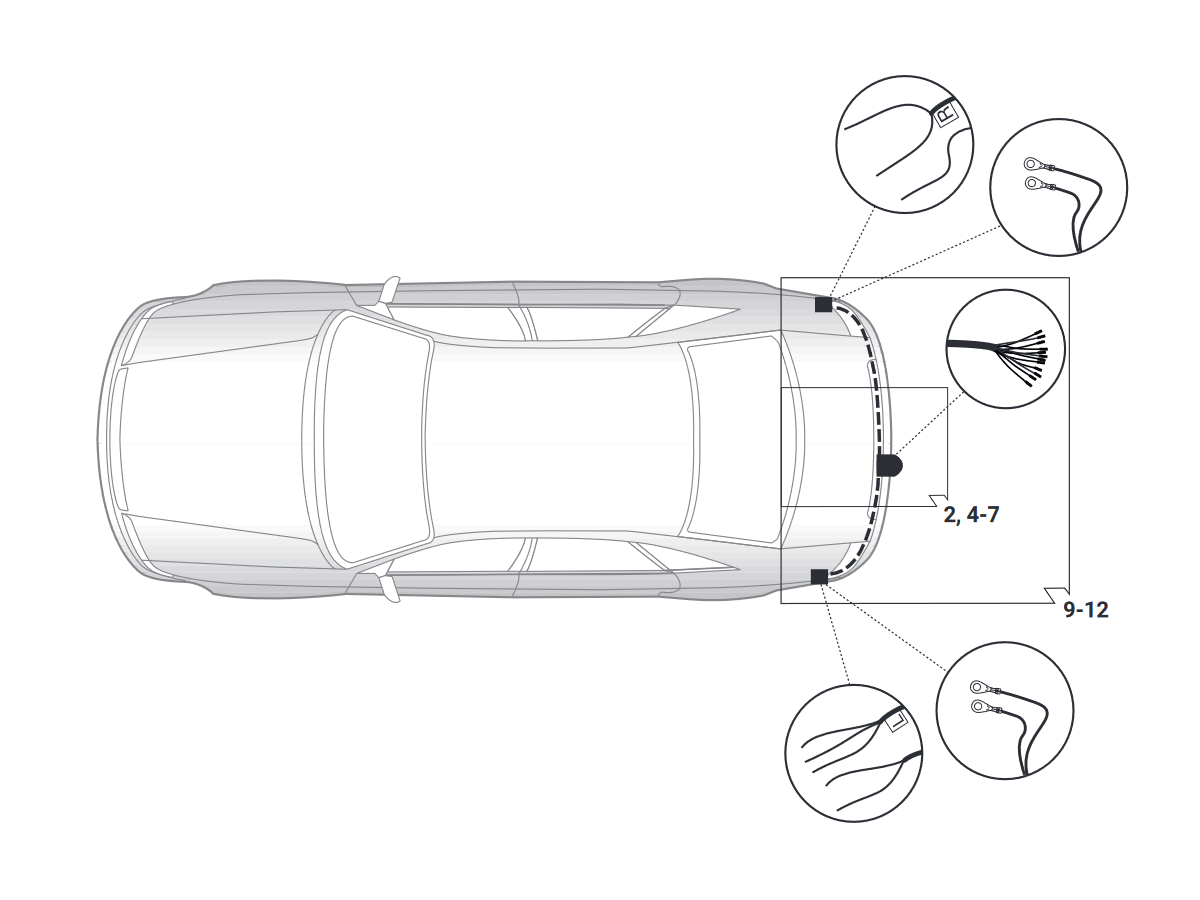 jeu eléctrique universel 13 pol - avec éteignement des phares brouillard